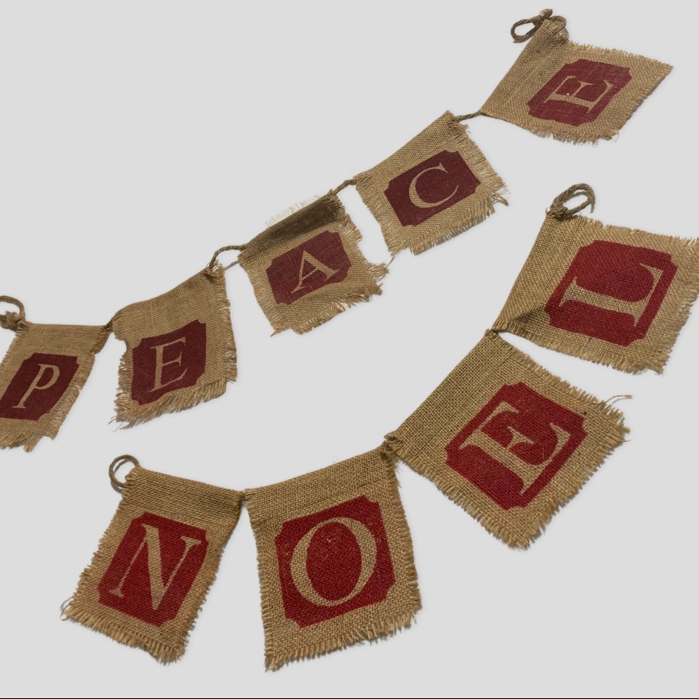 Burlap Christmas Banner - set of 2